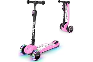 ‎YOLEO YOLEO Kinderoller Kinderscooter Dreiradscooter mit PU Räder, Reaktionsschnelle Bremsen,4 Höhenverstellbare, Faltbar Lenker, 50kg Belastbar, für Kleinkinder Jungen Mädchen, ab 3 Jahre