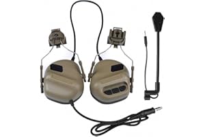 ‎KAYHENG Tactical Headset Jagd Airsoft Helm Noise Reduction Kopfhörer Military Shooting Gehörschutz Radio Seitenschiene Kopfhörer und PTT