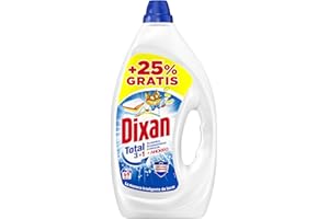 Dixan Gel Total 3+1, Detergente Líquido para Lavadora (55 lavados +25% gratis, total: 69 lavados), jabón líquido para lavar la ropa blanca y clara, Limpieza, luminosidad y frescor