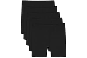 Auranso 5 Pack Black Girls Cycling Shorts Cotton Kids Childrens Dance Shorts Summer PE School Sports Shorts Leggings
