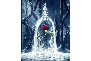 Meecaa Paint by Numbers Rose Bottle Kit for Adults Beginner DIY Oil Painting 16x20 inch (Rose, No Frame)