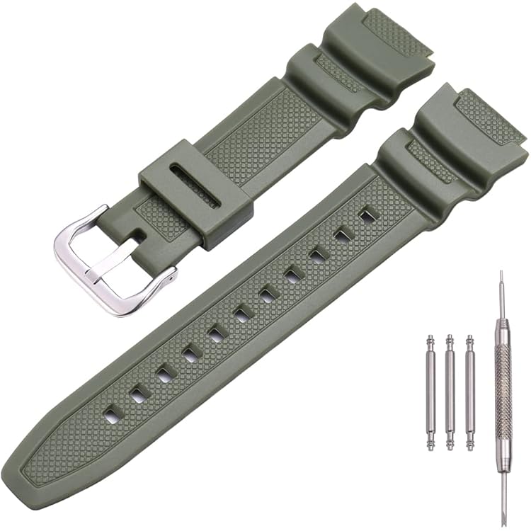 Bracelet De Montre Casio Authentique – Caoutchouc Noir, 18/24 Mm, Neuf, Fabriqué Au Japon
