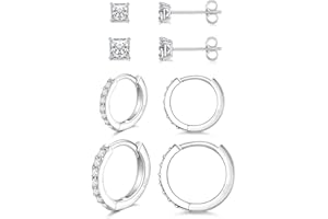LIHELEI Orecchini Donna Cerchio, Orecchini a Cerchio in Argento Sterling 925, Set Orecchini Donna Gioielli
