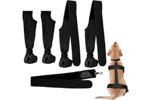 Kioriur Bottes à Bretelles pour Chiens | Bottes pour Chiens Souples Et Imperméables,Chaussures d'hiver Antidérapantes pour Chiens, Chaussons Réglables pour Pattes De
