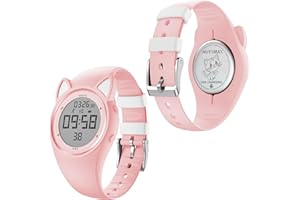 HUYVMAY Non Connectée Podomètre Montres sans App, Montre Rechargeable à Durée de Vie de la Batterie de 20 Jours, Enfants Montres Numériques IP68 Etanche avec 3 Réveils pour Garçons et Filles Enfants