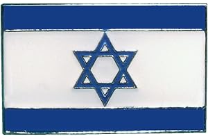 MAINLY METAL Spilla in Metallo smaltato Bandiera Israele Stella di David