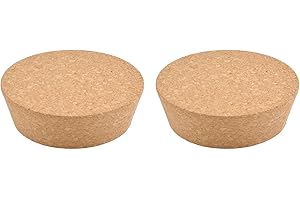 INCREWAY Lot de 2 bouchons coniques en liège de rechange pour bouteilles de vin, bocaux en verre, 100 x 85 x 30 mm