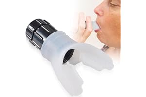 QOOLOO Dispositivo per Esercizi di Respirazione, Allenatore polmonare, Dispositivo per Esercizi Polmonari, con Resistenze Regolabili, per Capacità Polmonare, Terapia Respiratoria