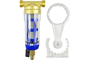 JJQIEOSJEOG 360 Gradi Filtri Acqua per Controlavaggio ad Alta Pressione, Filtro Acqua Riutilizzabile, Filtro per Acqua per Filtro dei Sedimenti del Tubo Dell'Acqua di Pozzo (Filettatura Maschio da 3/4") (blu)