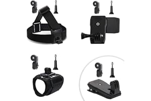 CamKix Zestaw Akcesoriów Uchwyt na Głowę i Plecak Kompatybilny z GoPro Hero 13/12/11/10/9/8/7/6/5 – Uchwyt na Głowę, Klips do Plecaka, 360° Obrotowy Pasek na Nadgarstek, Adaptery