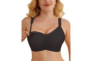 As Fairy Still-BH ohne Bügel Nahtloser Schwangerschafts-BH Oeko-TEX Zertifiziert für Große Brüste V-Ausschnitt Spitze Nylon Spandex Einhändig Stillen Schlafen Sport