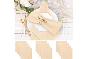 Wapasezyar tygservetter 12-pack, 42x42 cm linneservetter Tvättbara bordsservetter för jul, restaurang, bröllop, evenemang, familjefiranden, födelsedagar, fester