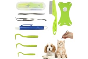 xnnmzhao Zeckenzange 9 In 1 Set Mit Etui, Zeckenzange Mensch Zeckenzange für Hunde, Zeckenkarte Komplettset Zum Entfernen Von Zecken für Mensch Hund Kinder (mit Aufbewahrungsbox)