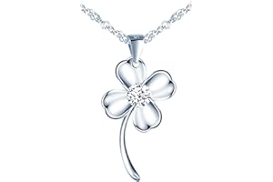 MicVivien Trebol de Cuatro Hojas Juegos de Joyas Collar Pendientes Conjuntos para Mujer Plata de Ley 925 para Madre Mamá Abuela Hija Niña Esposa Novia