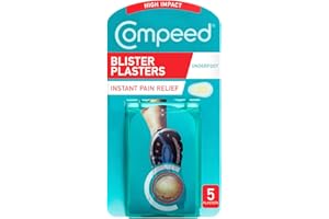 Compeed® - 5 Pansements Ampoules Plante du Pied Sport Hydrocolloïdes - Cicatrisation Rapide - Coussinet Amortissant Plus Epais - Format (6,6 x 4,0 cm)