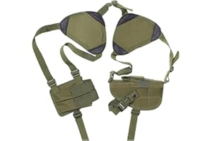 DAELESR Funda de Hombro Ajustable para Pistola, Pistolera Oculta Al Aire Libre Con Doble Carga para la Mayoría de Armas