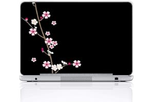 Meffort Inc 17 17.3 inch Laptop Skin Sticker Cover Art Decal Fits 16" 17" 18" 19" Notebook PC (Free Wrist Pad) - Plum Blossoms Design