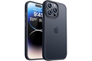 CANSHN Funda Mate para iPhone 14 Pro [Protección Militar] Funda Protectora Tacto Aterciopelado Mate Antirrayas Carcasa para iPhone 14 Pro 6,1 Pulgadas (Negro)