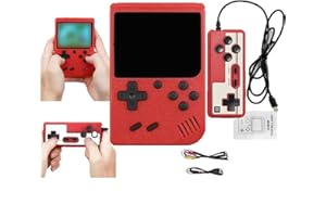 IRILEKI Console De Jeux Portable, Retro Handheld Game Console Retrogaming Retro avec 400 Jeux Classiques Mini Arcade, 2 Joueurs Meuble TV Consoles de Jeu Portables, Cadeau pour Anniversaire/Noël, Rouge