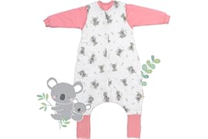 SCHLUMMERSACK Slumbersac Saco de dormir bebe con pies para todo el año 2.5 Tog Oeko-Tex| Saco dormir bebe con piernas, mangas largas y con puños plegables