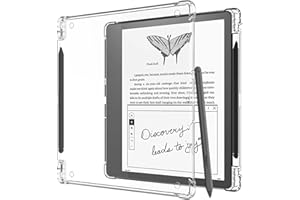 Miimall Funda transparente compatible con Kindle Scribe de 10.2 pulgadas con soporte para bolígrafo, transparente, ultrafina, protección completa, funda transparente para Amazon Kindle Scribe 2022