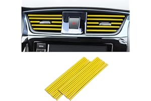 CGEAMDY 20 PCS Car Air Conditioner Decoration Strip, DIY Air Vent Outlet Trim Strip Bendable Car Interior Accessories, Car Molding Strip for Most Air Vent Outlet (Yellow)