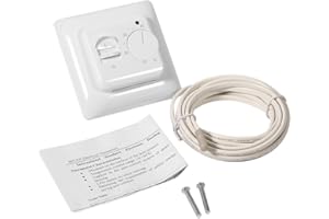 OKBY Thermostat - Thermostat de chauffage, Thermostat de chauffage manuel mécanique de plancher de salle, Commutateur de contrôle de température pour climatiseur 230V