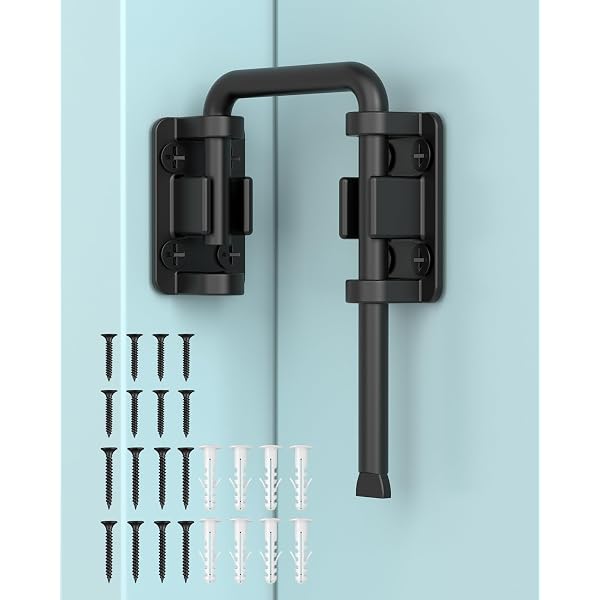 Patio Sliding Door Loop Lock – 2-3/8 Inch U-Shaped Latch Hook, Satin Nickel, For Windows, Barn, Garden & Garage