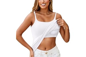 SCBFDI Debardeur Femme avec Soutien Gorge Intégré Bretelle D'Été Décontracté Debardeurs sans Manches Moderne Tee Tank S-6Xl