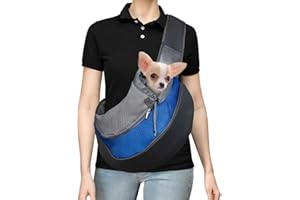 DOMI PRO Sacs réglables pour Chats / Chiens, Chiens de Traîneau, Chats, Lapins, animaux domestiques. Sac à bandoulière de voyage pour animaux de compagnie (S bleu)