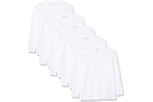 Fruit of the Loom Men's T-Shirt Original Long Sleeved Tee, 5 Pack