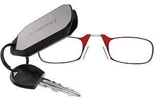 ThinOptics Gafas De Lectura Con Estuche Para Llavero - Unisexo Hombres Mujeres - Gafas De Lectura Compactas, Plegables Y Livianas Con Tecnología Flex-fit