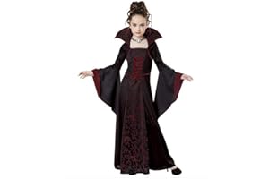 LOBTY Vampire Enfant Déguisement Fille Costume Comtesse Gothique Déguisement Enfant Fille Robe de Sorcière Halloween Robe Princesse Costume Enfant Adultes