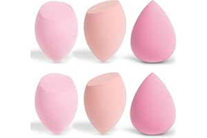 AiQInu 6 stück Make Up Schwamm, Foundation Beauty Blender, Makeup Sponge Set, Beauty Sponge für Flüssiges Foundation Puder, Foundation Puff Kosmetik Werkzeug