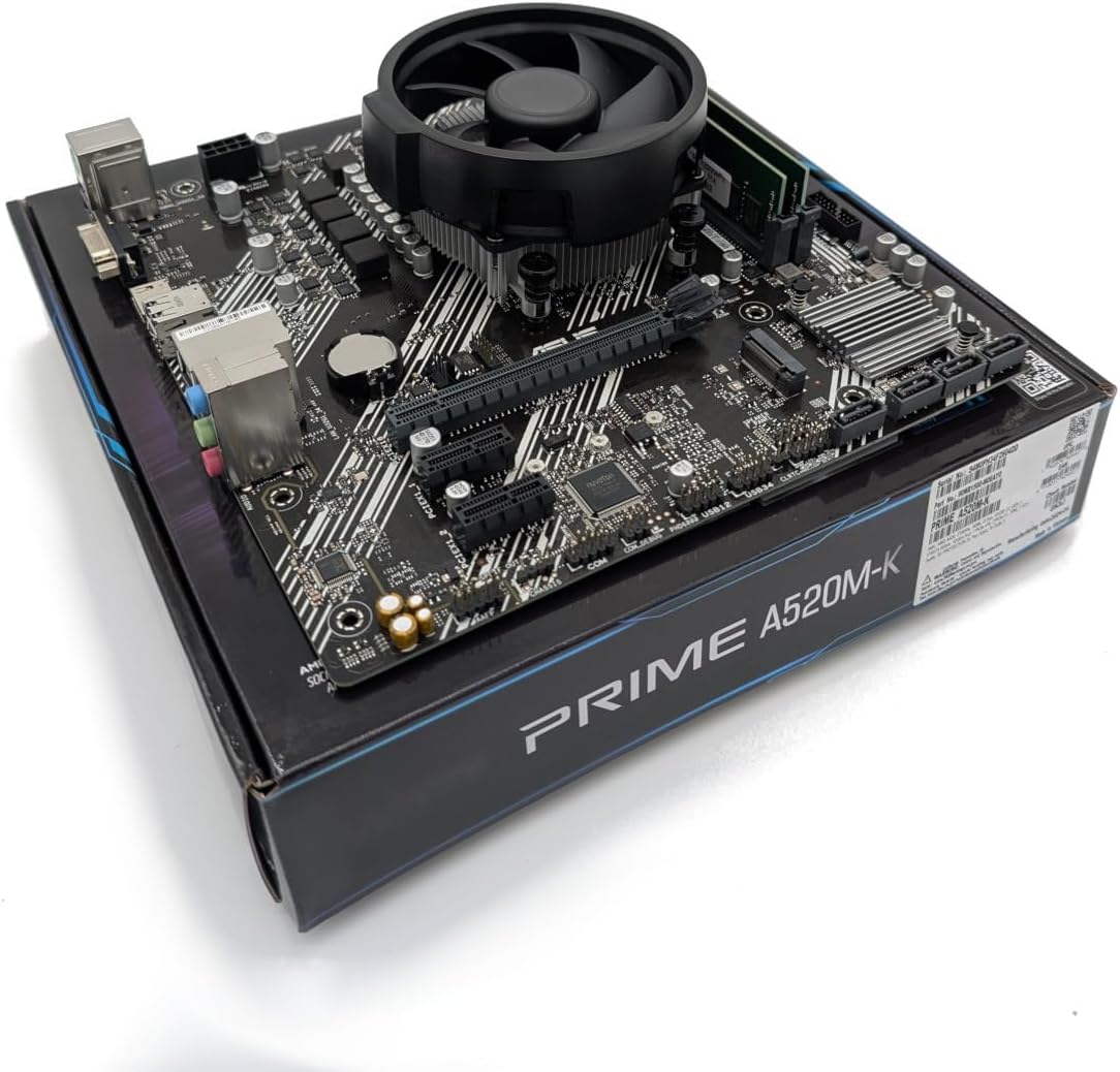Ryzen 3 3200G 3.6Ghz (Turbo 4Ghz) Quad Core CPU, Prime A520M-K Motherboard & 16GB 3000Mhz DDR4 RAM Pre-Built Bundle