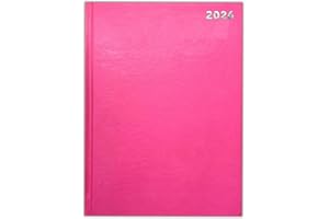 PAULSTORE 2026 A4 / A5 / A6 Diary Day to Page or Week to View Desk Diary Hard Back Casebound Back Cover (Pink, A5 Dap)