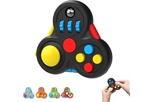 JIUHAO Fidget Pad Toys,Fidget Controller Handheld Spinner Decompression Toy Stress Relief Anxiety Fidget Spinning Toys,for Release Stress and Anxiety,ADHD, ADD, Autism (Black)