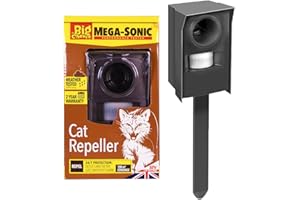 DEFENDERS The Big Cheese Mega-Sonic Cat Repeller STV606 (Ultrasonic, Motion-Activated, Weather Tested, Humane) Clear One Size, Green