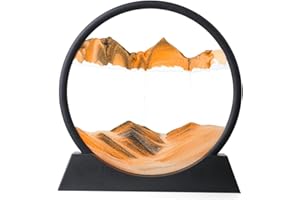 AOLIFLY AOLI-FLY Peinture de sable qui coule, image de sable dynamique, cadre de sable en mouvement, paysage de sable 3D, kit de sable pour enfants, garçons, adultes cadeaux (orange ,7 pouces)