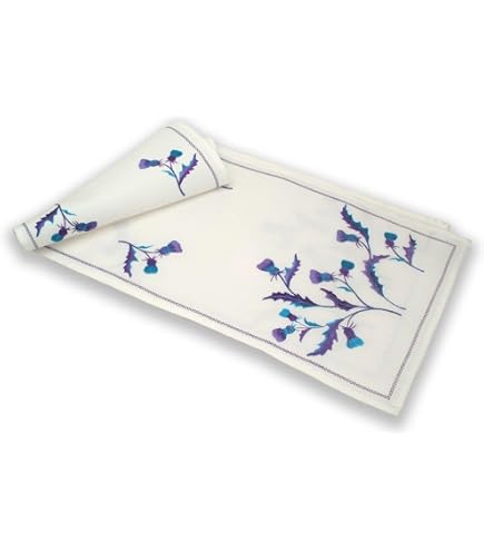 Justina Claire Runner Da Tavola Piccolo Highland Glen – Ricamo Scozzese, Cardo, 35x90 Cm, Per Matrimoni E Celebrations