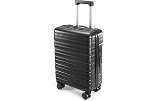 Lekebobor Cabin Suitcase 55x40x20, TSA Lock Carry-Ons Luggage for Ryanair Priority, British Airways, TUI Airways, Lightweight ABS Hard Shell, 40L, Black