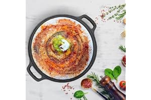 TRUSTARA Pre-Seasoned Cast Iron Tawa for Dosa/Chapathi/Roti 29 cm, 2.7kg Gas & Induction Stove-Friendly Non-Stick, Pre-Seasoned Tawa, Long Lasting & Toxin-Free, No Chemical Coating, Black-M23