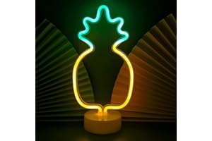 EAAERR neón signos de luz, piña LED Neon Signs lámparas con pedestal LED de neón con batería o USB Operación, Luces de la noche de luz de neon decoración neón para Navidad, fiesta de cumpleaños, sala de