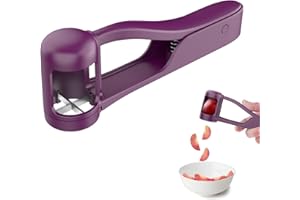 Luvan Grape Slicer for Baby,Grape Cutter for Toddlers Tomato Cherry Strawberry Cutter Into Tools 4 Pieces for Vegetable Fruit Salad,Stainless Steel Blades Quarter Grape Slicer Kitchen Gadget-Purple