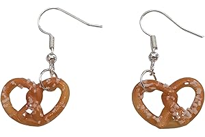 Miniblings Brezel Ohrringe Salzbrezel Hänger Wiesn Brezn Oktoberfest Salz - Handmade Modeschmuck I Ohrhänger Ohrschmuck versilbert