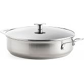 KitchenAid Stainless Steel Honda Frying Pan Stainless Steel with Non-Stick Ceramic PFAS Free 28 cm/4.3 Litres, Induction, Ove