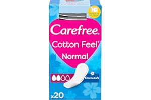 Carefree Cotton Feel Fresh Scent Panty Liners (1x Pack of 20), Soft and Comfortable Panty Liners for Women for Daily Use, Long-Lasting Freshness, 100% Breathable Underwear Protection