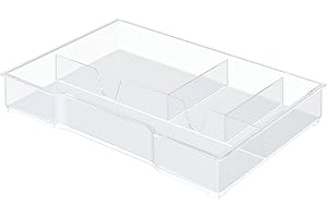 Leitz 52150002 - Bandeja organizadora para bucs de cajones Plus y WOW, 4 compartimentos, Transparente, Poliestireno