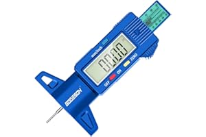 GODESON Medidor Digital Profundidad Banda Rodamiento,0-25.4 Mm Pulgadas Rodamiento con Pantalla LCD y Medidor Azul de Profundidad Banda de Rodamiento para Autos,Camiones,Motocicletas