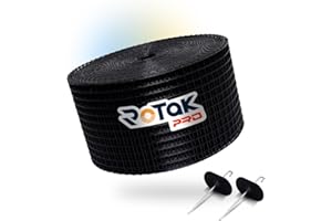 ROTAK Critter Guard PRO | 6in x 100ft Solar Panel Bird Prevention Roll Kit with 60 Fastener Clips | Heavy Duty Galvanized Black PVC Coated ½ inch Wire Roll Mesh (6" PRO + 60 Clips)